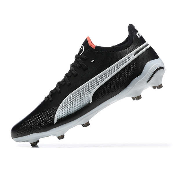 Chuteira Campo Puma King Ultimate FG Preta, Branca e Laranja - VENI Futebol