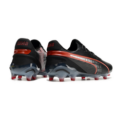 Chuteira Campo FG Puma King Ultimate Preta e Vermelha