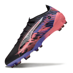 Chuteira Campo FG Puma Ultra 5 Carbon Pack Formula 1 Preta e Branca