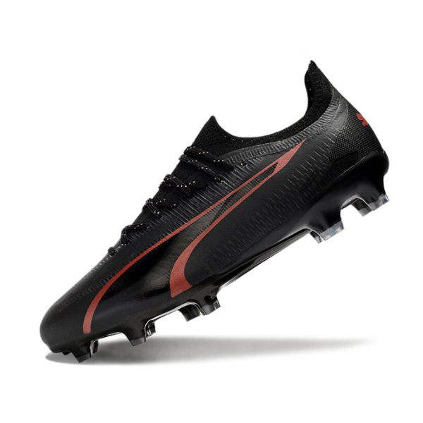 Chuteira Campo Puma Ultra Ultimate FG Preta e Vermelha - VENI Futebol