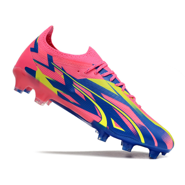 Chuteira Campo Puma Ultra Ultimate FG Rosa e Amarela - VENI Futebol