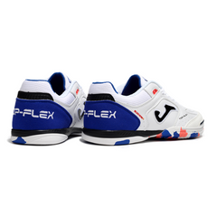 Chuteira Futsal IC Joma Top Flex 24 Branca Azul e Vermelha
