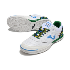 Chuteira Futsal IC Joma Top Flex Rebound Branca, Verde e Azul