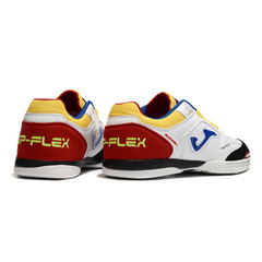 Chuteira Futsal IC Joma Top Flex 24 Branca, Vermelha e Amarela