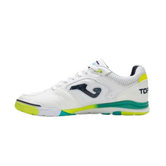 Chuteira Futsal IC Joma Top Flex Rebound Branca Verde e Amarela