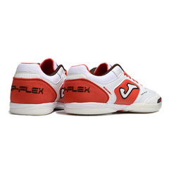 Chuteira Futsal IC Joma Top Flex 24 Branca e Vermelha