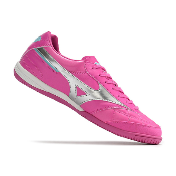 Chuteira Futsal Mizuno Morelia Sala Japan IC Rosa e Prata - VENI Futebol