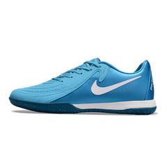 Chuteira Futsal IC Nike Phantom GX2 Academy Pack Mad Ambition Azul e Branca