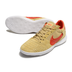 Chuteira Futsal IC Nike Streetgato Bege e Vermelha