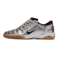 Chuteira Futsal IC Nike Total 90 III Prateada e Bordô Indoor