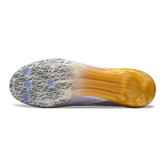 Chuteira Campo FG Adidas F50 Elite Branca, Preta e Dourada Infantil