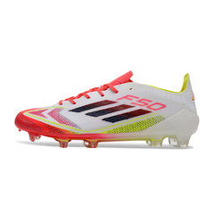 Chuteira Campo FG Adidas F50 Elite Pack Pure Victory Branca e Azul Infantil