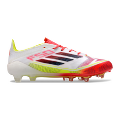 Chuteira Campo FG Adidas F50 Elite Pack Pure Victory Branca e Azul Infantil