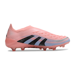 Chuteira Campo FG Adidas Predator 25 Elite Sem Cadarço Rosa Infantil