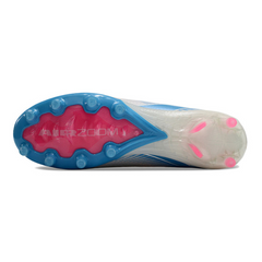 Chuteira Campo Sintético AG Nike Air Zoom Mercurial Superfly 10 Elite Infantil Branca, Azul-Clara e Rosa