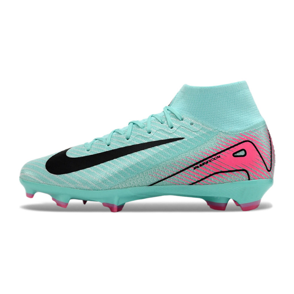 Chuteira Campo FG Nike Air Zoom Mercurial Superfly 10 Elite Azul-Clara e Rosa Infantil