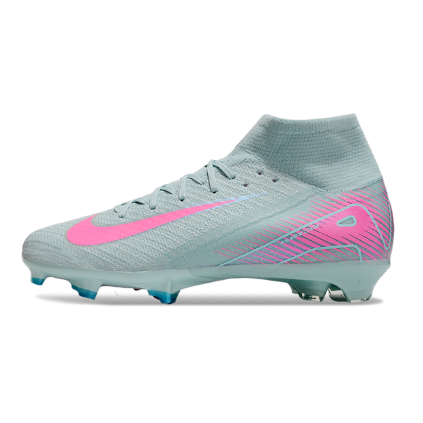 Chuteira Campo FG Nike Air Zoom Mercurial Superfly 10 Elite Azul-Clara e Rosa Infantil