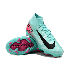 Chuteira Campo FG Nike Air Zoom Mercurial Superfly 10 Elite Azul-Clara e Rosa Infantil