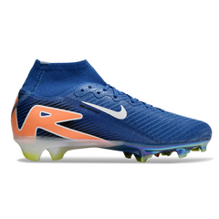 Chuteira Campo FG Nike Air Zoom Mercurial Superfly 10 Elite Azul e Laranja Infantil