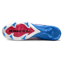 Chuteira Campo FG Nike Air Zoom Mercurial Superfly 10 Elite Branca e Azul Infantil