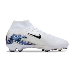Chuteira Campo FG Nike Air Zoom Mercurial Superfly 10 Elite Branca e Preta Infantil
