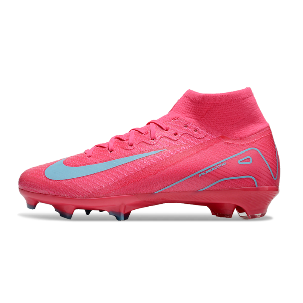 Chuteira Campo FG Nike Air Zoom Mercurial Superfly 10 Elite Rosa e Azul-Clara Infantil