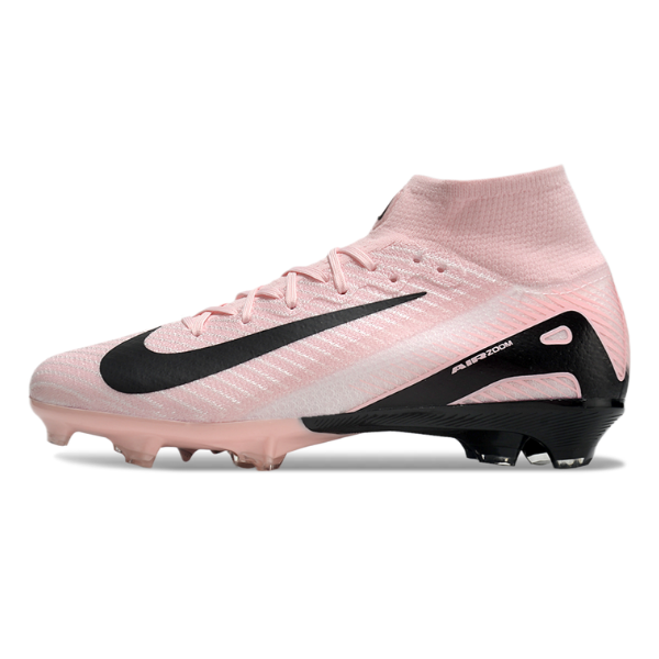 Chuteira Campo FG Nike Air Zoom Mercurial Superfly 10 Elite Rosa e Preta Infantil