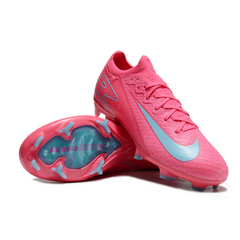 Chuteira Campo FG Nike Air Zoom Mercurial Vapor 16 Elite Rosa e Azul Infantil