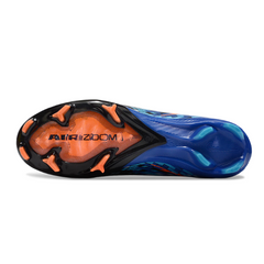 Chuteira Campo FG Nike Air Zoom Mercurial Vapor 16 Elite Preta, Azul e Laranja