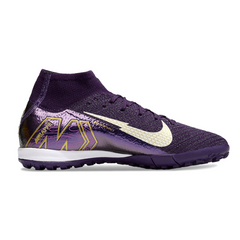 Chuteira Society TF Nike Zoom Mercurial Superfly 10 Elite Mbappe Roxa Infantil