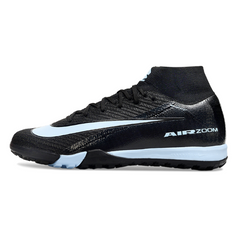 Chuteira Society TF Nike Zoom Mercurial Superfly 10 Elite Preta e Branca Infantil