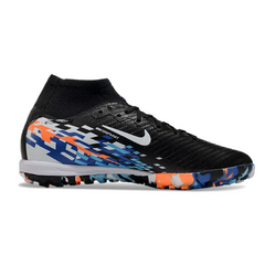 Chuteira Society TF Nike Zoom Mercurial Superfly 10 Elite Preta, Branca e Azul Infantil