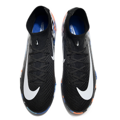 Chuteira Society TF Nike Zoom Mercurial Superfly 10 Elite Preta, Branca e Azul Infantil