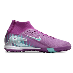 Chuteira Society TF Nike Zoom Mercurial Superfly 10 Elite Roxa e Azul Infantil