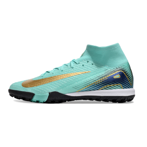 Chuteira Society TF Nike Zoom Mercurial Superfly 10 Elite Azul-Clara Infantil
