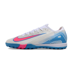 Chuteira Society TF Nike Zoom Mercurial Vapor 16 Elite Infantil Branca, Azul e Rosa