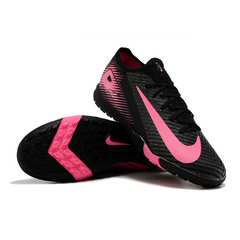 Chuteira Society TF Nike Zoom Mercurial Vapor 16 Elite Preta e Rosa Infantil