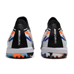 Chuteira Society TF Nike Zoom Mercurial Vapor 16 Elite Infantil Preta, Azul e Laranja