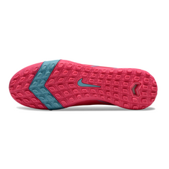 Chuteira Society TF Nike Zoom Mercurial Vapor 16 Elite Rosa e Azul Infantil