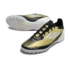 Chuteira Society TF Adidas F50 Elite Pack Messi Triunfo Dourado