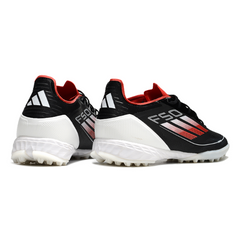 Chuteira Society TF Adidas F50 Elite Preta, Vermelha e Branca