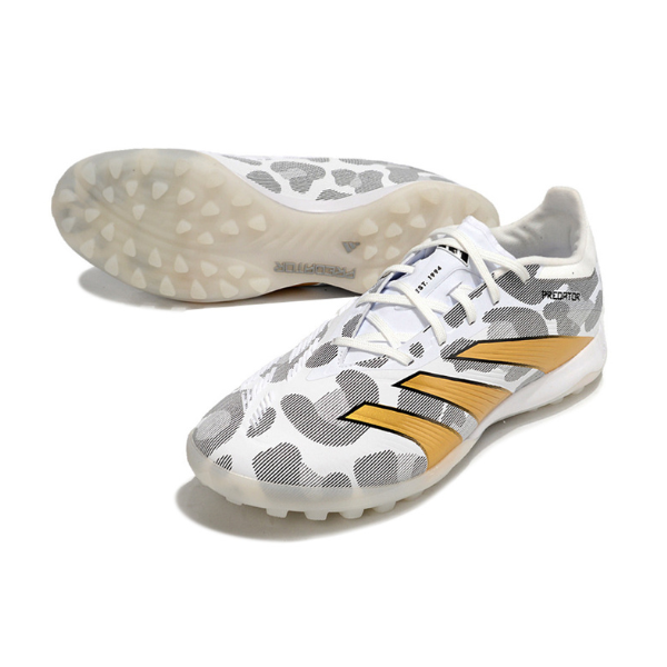 Chuteira Society Adidas Predator 30 Elite TF Branca, Cinza e Amarela - VENI Futebol