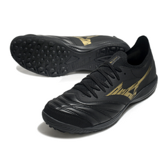 Chuteira Society TF Mizuno Neo Sala Preta e Dourada