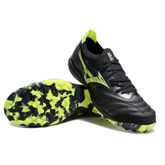 Chuteira Society TF Mizuno Neo Sala Preta e Verde-Clara