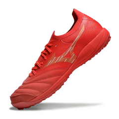 Chuteira Society TF Mizuno Neo Sala Vermelha e Amarela