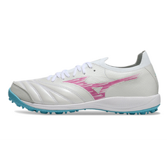 Chuteira Society TF Mizuno Neo Sala Branca, Rosa e Azul