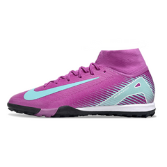 Chuteira Society TF Nike Zoom Mercurial Superfly 10 Elite Roxa e Azul