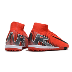 Chuteira Society TF Nike Zoom Mercurial Superfly 10 Elite Vermelha e Preta