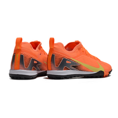Chuteira Society TF Nike Zoom Mercurial Vapor 16 Pro Laranja e Amarela