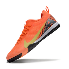Chuteira Society TF Nike Zoom Mercurial Vapor 16 Pro Laranja e Amarela